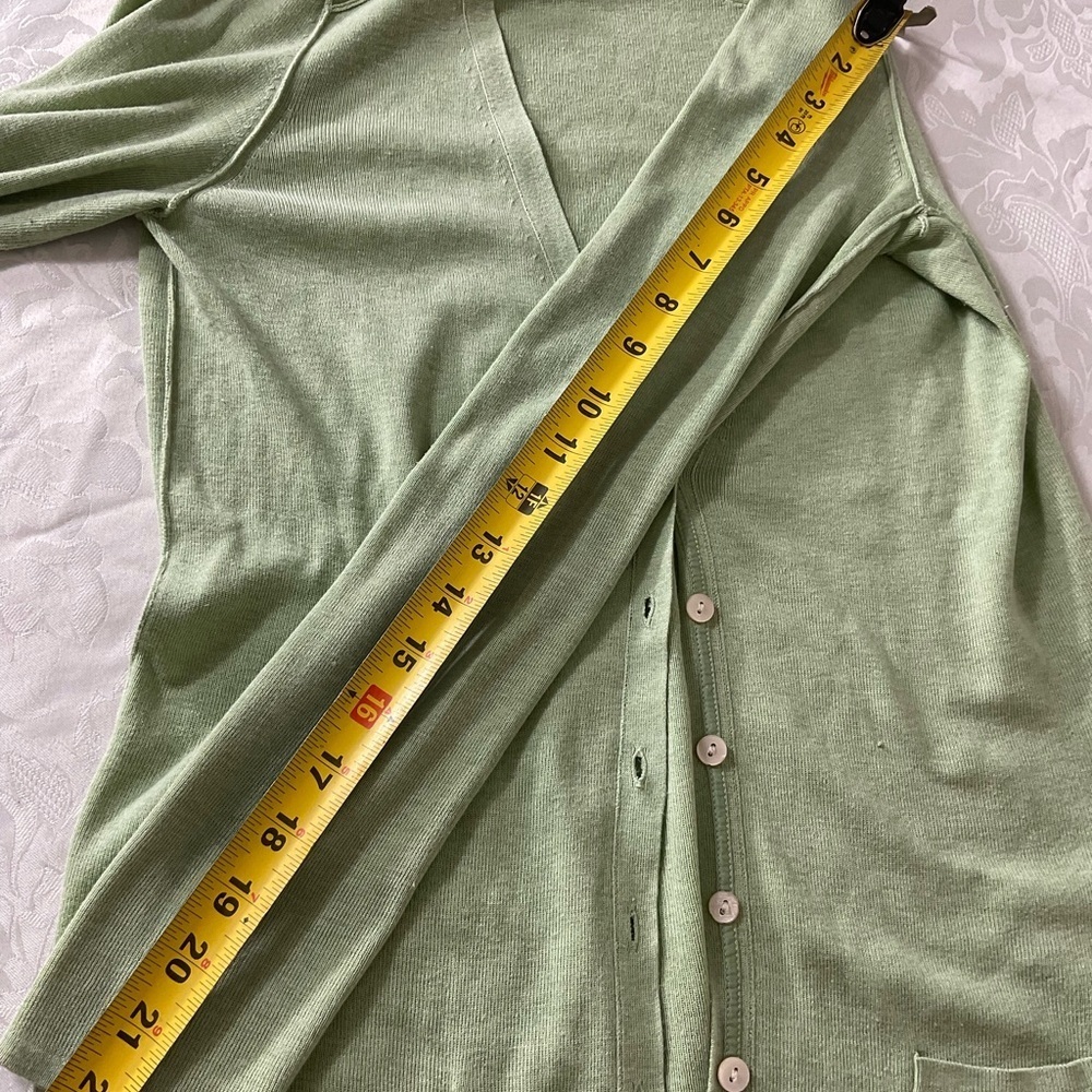 Banana Republic Womens Fall Casual Silk Blend Green Cardigan Sweater Size Medium - Picture 7 of 10